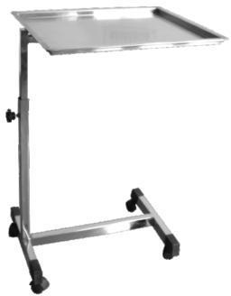 Rectangular Polished Stainless Steel Hospital Mayo Trolley, Color : Grey