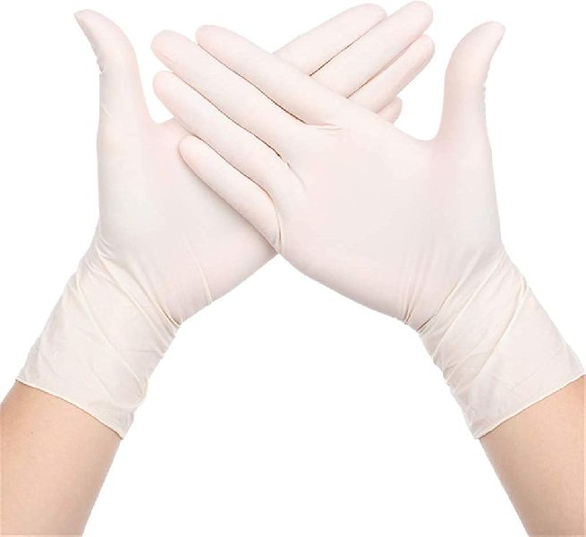 White Nitrile Gloves, for Beauty Salon, Examination, Food Service, Size ...