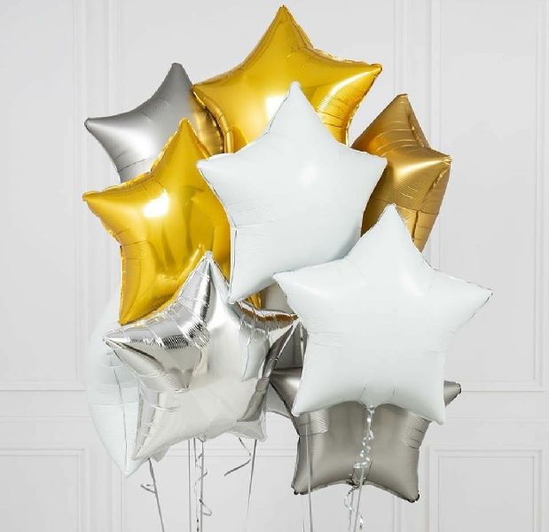 Bunch of 12 Star Balloon, for Events, Parties, Promotional, Weddings, Pattern : Plain Printed