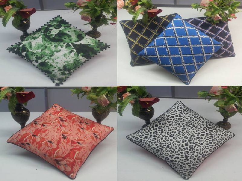 Square Cotton designer cushion cover, for Bed, Chairs, Sofa, Size : 40cm X 40cm, 45cm X 45cm