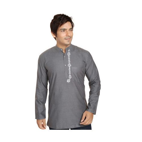 Mens Embroidered Kurta, Size : L, XL, XXL, XXXL