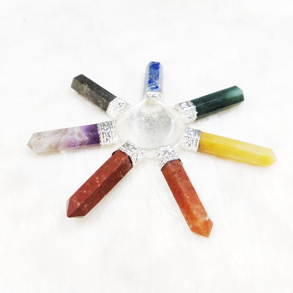 7 chakra healing energy generator stone, Color : Multi