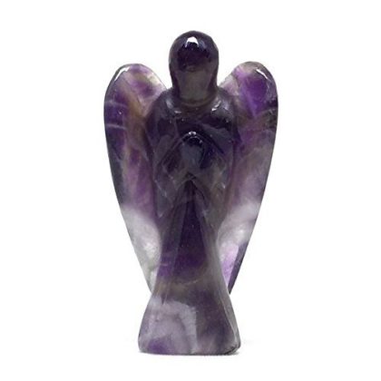 Amethyst Stone Angel, for Healing, Color : Purple