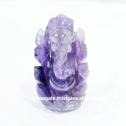 Polished Amethyst Stone Ganesha Statue, for Home, Feature : Perfect Shape