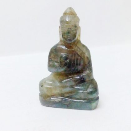 Polished Labradorite Stone Buddha Statue, for Home, Office, Style : Antique