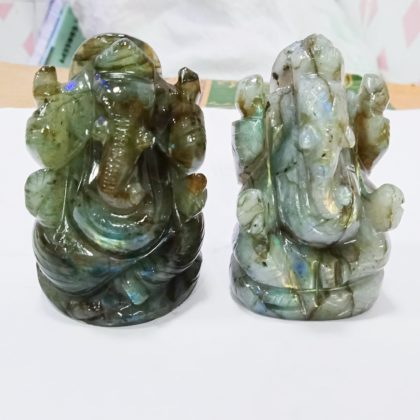 Polished Labradorite Stone Ganesha Statue, for Home, Office, Style : Antique