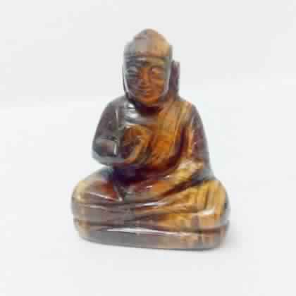 Tiger Eye Stone Buddha Statue, for Home, Office, Style : Antique