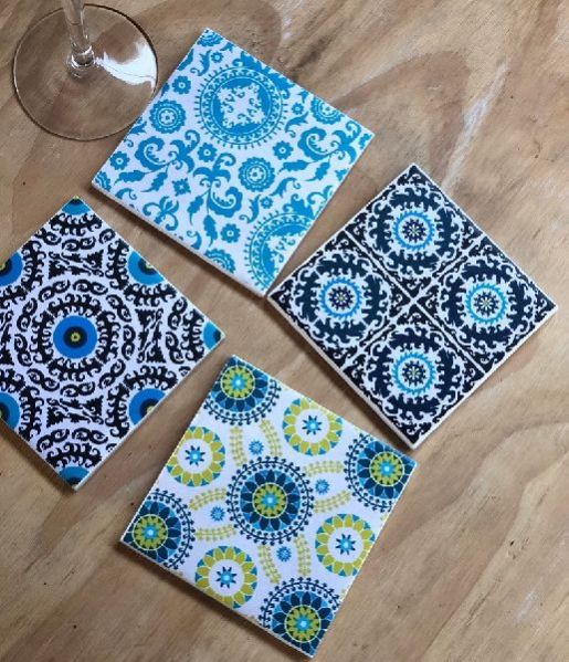 Square Ceramic Coaster, for Tableware, Feature Fine Finishing at Best