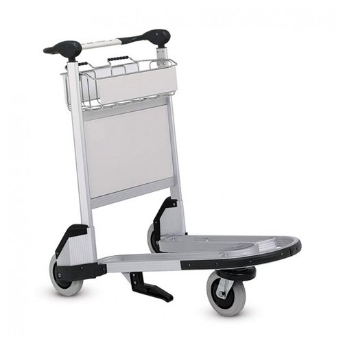 Rectangular Manual Aluminum Luggage Trolley, for Moving Goods, Color : Silver