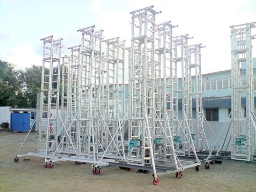Aluminium Polished Telescopic Box Tower, Feature : Durable, Heavy Weght Capacity, Non Breakable, Rust Proof