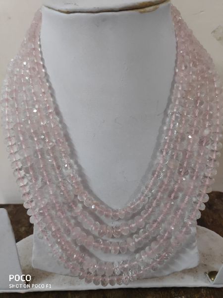 Natural Rose Quartz Laser Cut Beads, For Jewellery Use, Size : 0-20mm