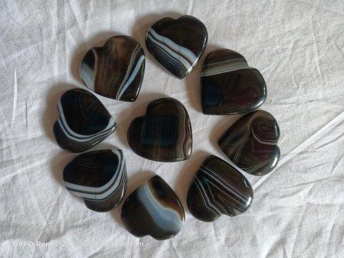 Polished agate heart shaped, for Jewelry, Pattern : Plain