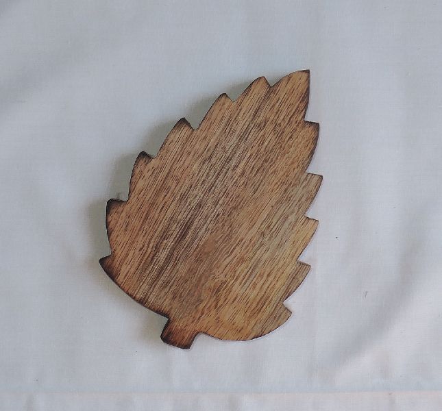 Leaf Shaped Wooden Coaster