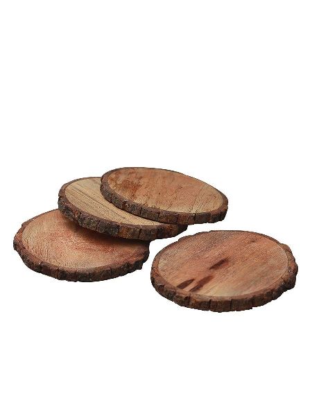 Wooden Round Coaster Set, for Tableware, Feature : Fine Finishing