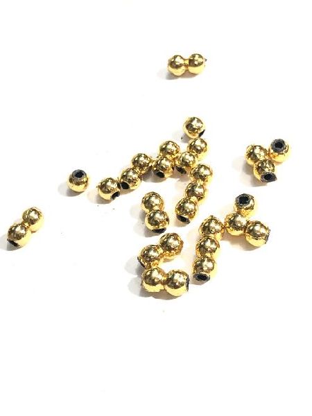 Golden Moti Plain Metalized Beads