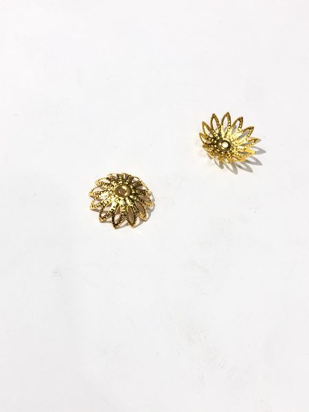 Polished Plain Metal Cap Beads, Color : Golden