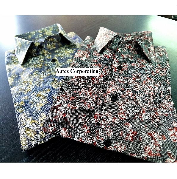 Printed Cotton Mens Designer Shirt, Technics : Machine Made