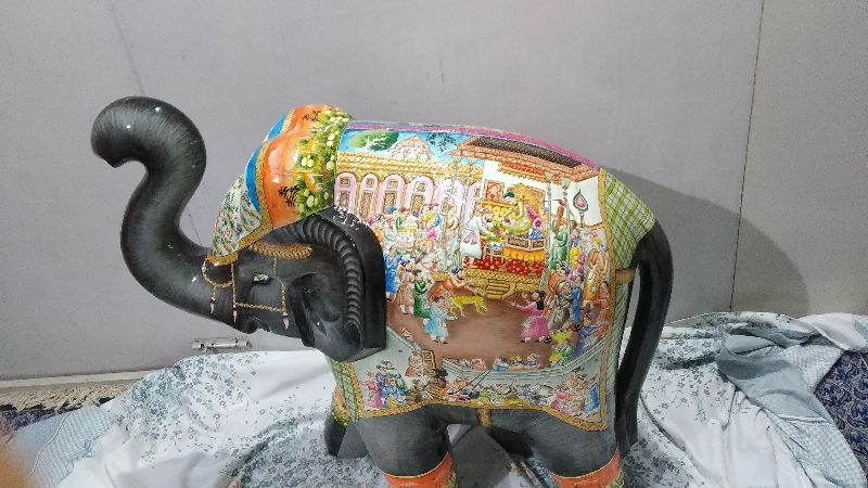 Polished Handpainted Elephant, for Poster colours, Feature : Attractive Designs, Fine Finishing