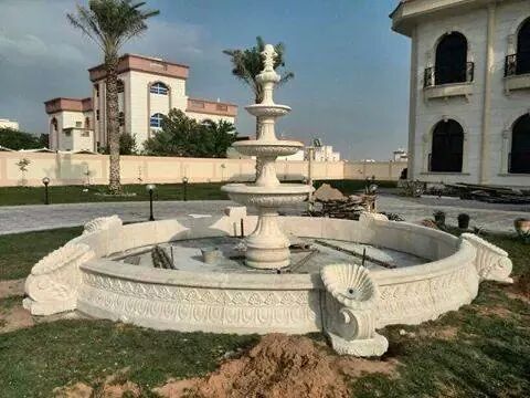  Polished Marble Garden Water Fountain, for Outdoor Use, Design : Antique, Modern