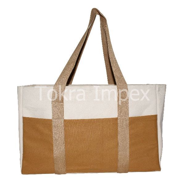 20 Oz Natural Canvas Tote Bag With All Around Handle & Canvas Pocket