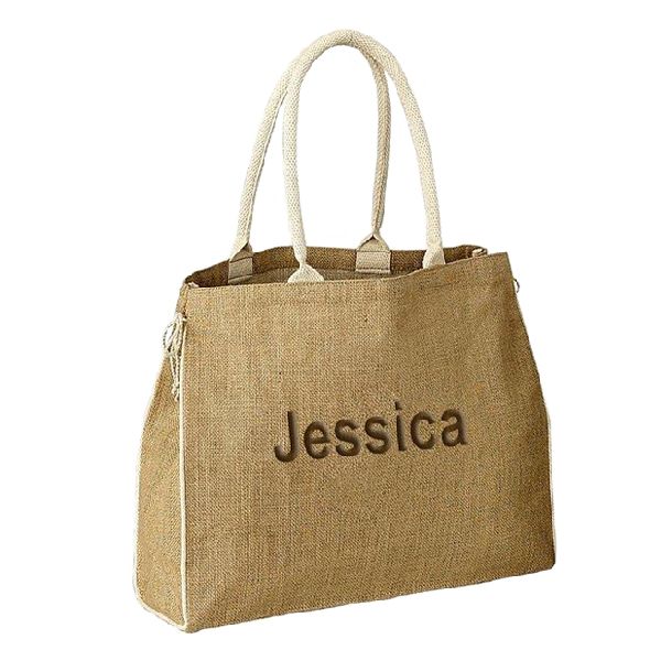 Jute Beach Bag With Padded Rope Handle