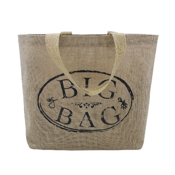 Laminated Jute Tote Bag With Web Handle