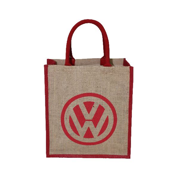 PP Laminated Jute Tote Bag With One Color Logo Print