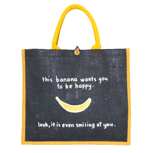 Rope Handle PP Laminated Jute Tote Bag