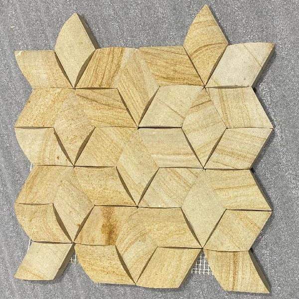 3D Teak Leaf Mosaic Tiles