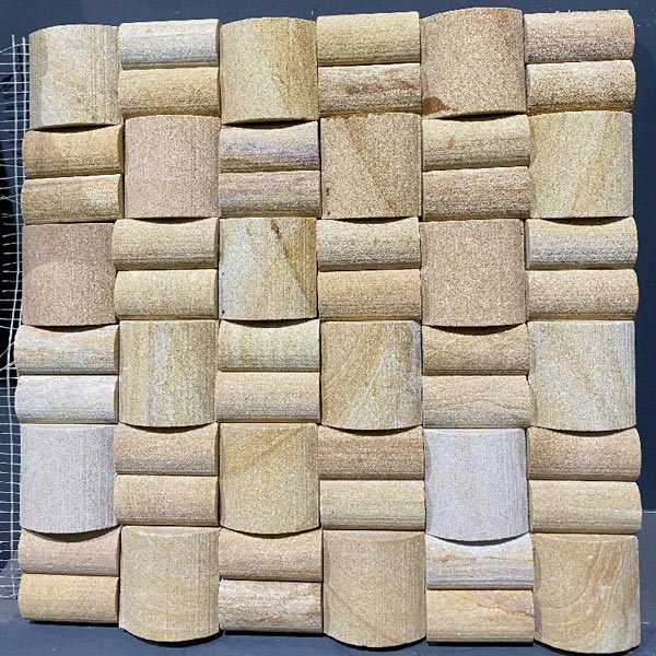 Teak Bamboo Capsule Mix Mosaic Tiles
