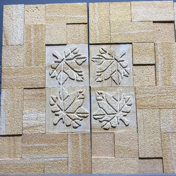 Square Teak Leaf Mosaic Tiles, for Interior, Exterior, Specialities : Perfect Finish