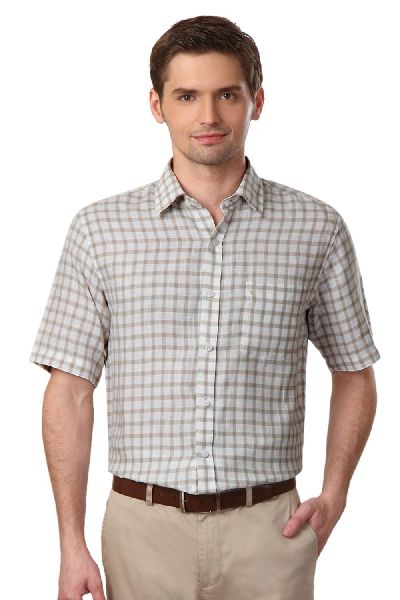 Chinese Checked Cotton Mens Half Sleeve Shirt, Size : 38, 40, 42, 44, 46