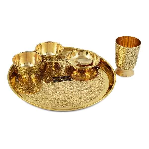 Bronze Thali Set, for Kitchenware, Color : Golden