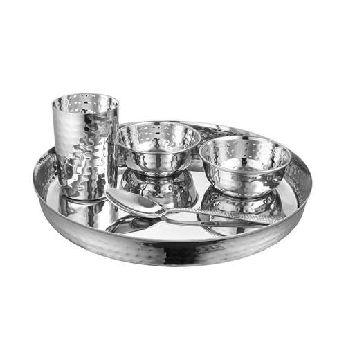 Polished Stainless Steel Thali Set, for Home, Hotel, Restaurant, Feature : Fine Finishing, Good Quality