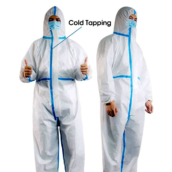 PPE Safety Coverall with Cold Tapping, Size : M