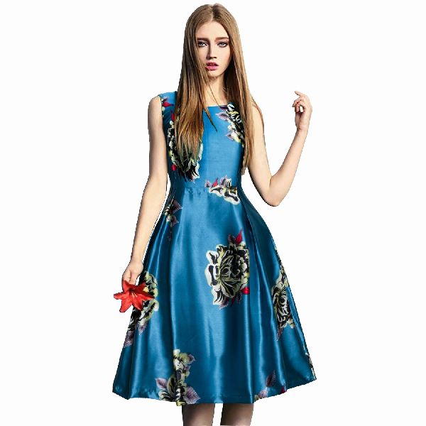 Round Satin Eva Green Dresses, Stitch Type : Full Stitched