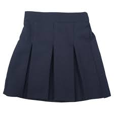 Machine Made Cotton School Uniform Skirt, Pattern : Plain