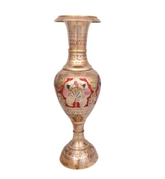 Brass Designer Flower Vase, Dimension : H-35 Cm