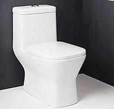 Polished Ceramic Square One Piece Toilet, Color : White