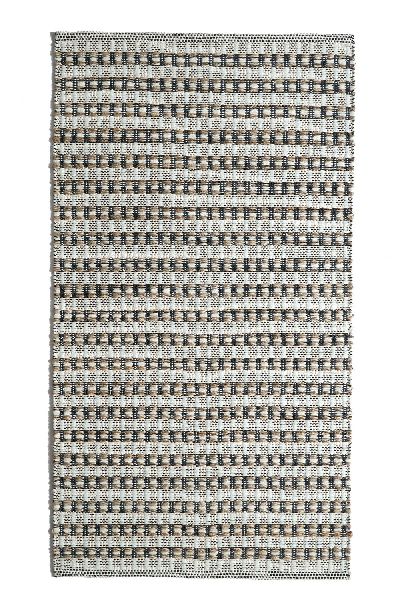 Handwoven Cotton Wool and Jute Rug