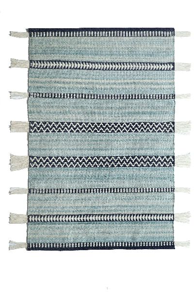 Handwoven Tassle Wool and Polyester Rug, Size : Multisizes