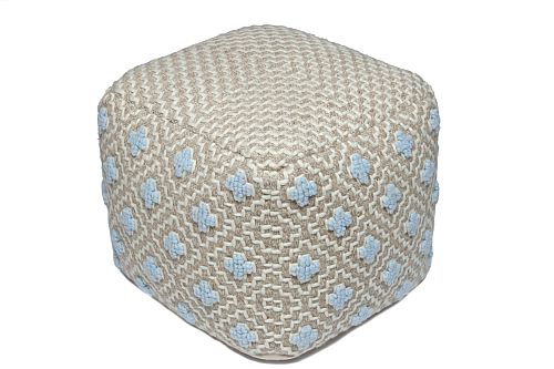 Handwoven Woollen Pouf With Polystyrene Bead Filling
