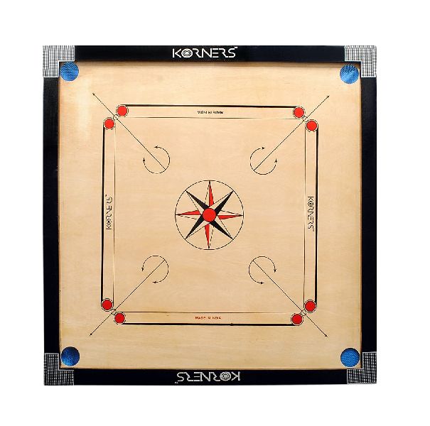 Korners Matte Finish Round Pocket Carrom Board (32 Inches)