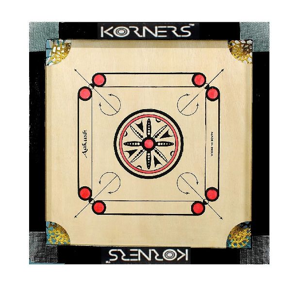 Korners Polished Cut Pocket Carrom Board (20 Inch)