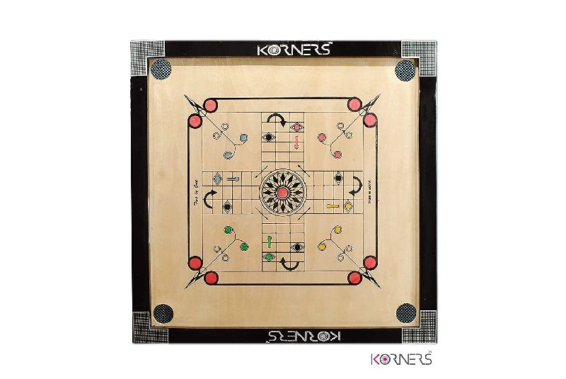 Korners Round Pocket Carrom with Ludo Board (26 Inches)