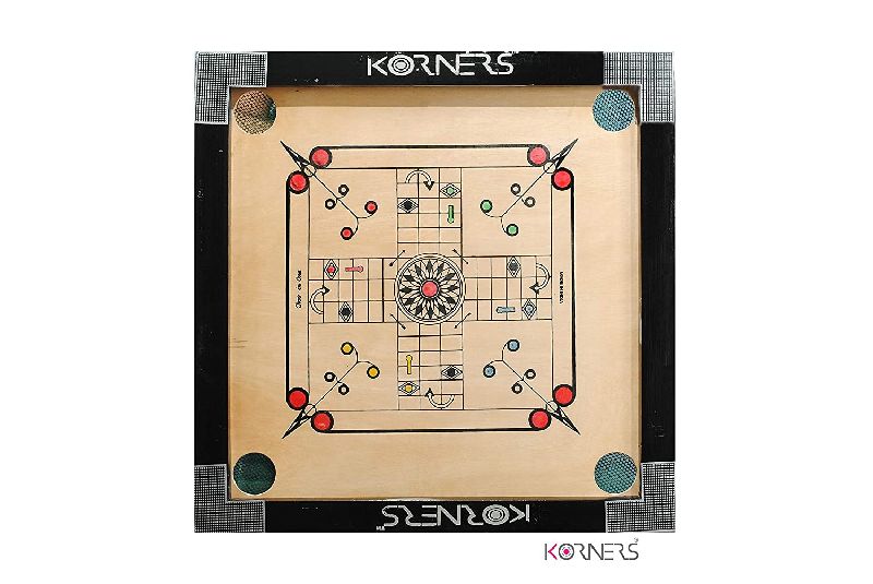 Korners Round Pocket Carrom with Ludo Board (20 Inches)