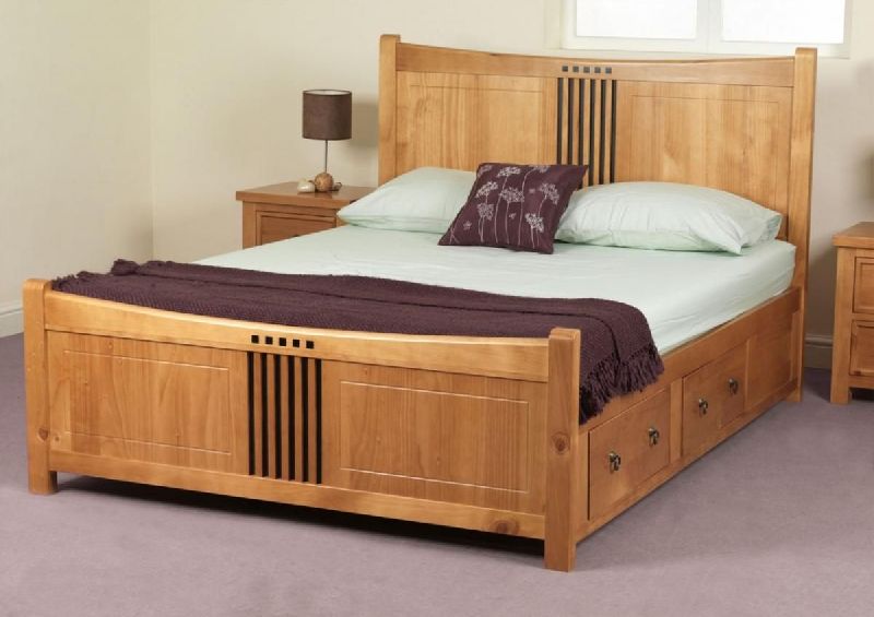 Square Polished Wooden Double Bed, for Home Use, Hotel Use, Feature : Quality Tested, Termite Proof