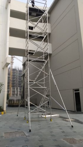 Aluminium Polished Mobile Scaffold Tower, Feature : Durable, Fine Finishing, Foldable, Heavy Weght Capacity