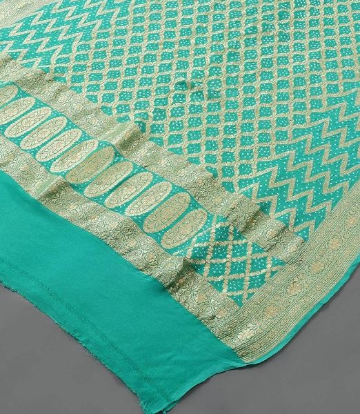 Pure banarasi bandhej dupatta, for Making Garments, Technics : Yarn Dyed