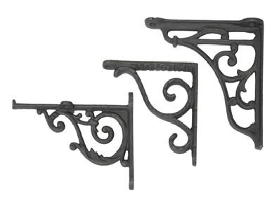 Polished Plain Cast Iron Black Shelf Bracket, Style : Modern